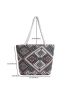 Small Geometric Pattern Shopper Bag Colorblock