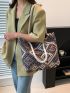 Small Geometric Pattern Shopper Bag Colorblock