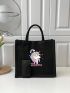 Unicorn & Letter Graphic Shopper Bag Preppy