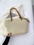 Oversized Straw Bag Double Handle For Vacation