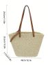 Oversized Straw Bag Double Handle For Vacation