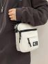 Mini Unisex Letter Patch Crossbody Bag