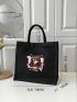 Cartoon Graphic Shopper Bag Canvas Double Handle