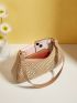 Two Tone Hollow Out Baguette Bag Hollow Out Design