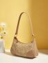 Two Tone Hollow Out Baguette Bag Hollow Out Design