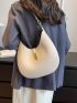 Minimalist Hobo Bag Twist Lock Solid Color