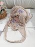 Flower Graphic Crochet Bag Large Capacity For Vacation Travel