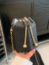 Mini Cartoon Embossed Bucket Bag Drawstring Design Chain Strap