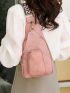 Mini Minimalist Sling Bag Zipper Pu Pink