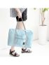 Solid Color Foldable Travel Bag For Men And Women's Clothing Bag Shopping Shoulder Bag