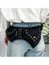 Fashion Women Retro Waist Bag Rivet Decor Crossbody Chest Bag Multi-Functional