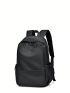 Black Unisex Ruched Functional Backpack