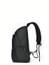 Black Unisex Ruched Functional Backpack