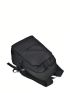 Black Unisex Ruched Functional Backpack