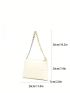 White Square Bag Minimalist Quilted Detail Chain PU