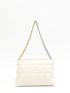 White Square Bag Minimalist Quilted Detail Chain PU