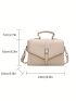 Small Square Bag Litchi Embossed Fashionable Flap Adjustable-strap