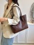 Small Shoulder Tote Bag Crocodile Embossed Elegant Double Handle