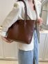 Small Shoulder Tote Bag Crocodile Embossed Elegant Double Handle