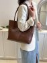 Small Shoulder Tote Bag Crocodile Embossed Elegant Double Handle