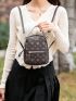 Mini Classic Backpack Geometric Pattern PU Fashionable