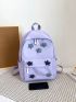 Star Decor Classic Backpack Polyester Preppy Zip Front