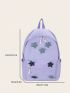 Star Decor Classic Backpack Polyester Preppy Zip Front