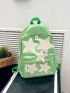 Star Patch Decor Classic Backpack Acrylic Preppy Green