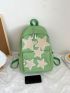 Star Patch Decor Classic Backpack Acrylic Preppy Green