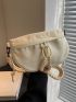 Zip Front Fanny Pack Beige Casual