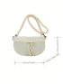 Zip Front Fanny Pack Beige Casual