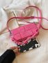 Mini Square Bag Braided Detail Flap Adjustable Strap PU Fashionable