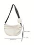 Drawstring Detail Crossbody Bag With Coin Purse Casual