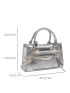 Mini Square Bag Crocodile Embossed Metallic PU For Daily Life