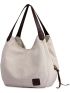 Women's Multi-pocket Shoulder Bag Fashion  Canvas Handbag Tote Purse