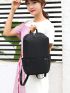 Letter Graphic Classic Backpack Small Zipper Black