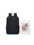 Letter Graphic Classic Backpack Small Zipper Black