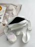 Mini Square Bag Zipper Holographic PU Funky With Coin Purse