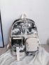 Tie Dye Buckle Decor Laptop Backpack