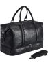 Leather Travel Bag with Shoe Pouch,Weekender Overnight Bag Waterproof Leather Large Carry On Bag Travel Tote Duffel Bag for Men or Women