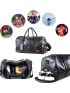 Weekender Oversized Travel Duffel Bag With Shoe Pouch, Leather Carry On Bag