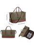 Travel Tote Duffel Bag, Canvas Shoulder Weekender Bag with Shoe Compartment Overnight Carry On Bag for Men or Women